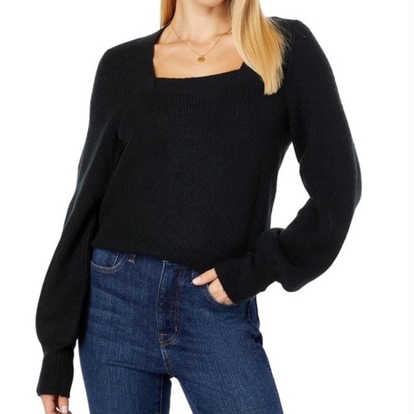 Madewell Melwood Square Neck Pullover Sweater black XL - Picture 5 of 10